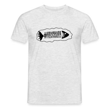 Commando fish meatball - Men's T-Shirt - heather grey - Front - AI Model Male 178 dark (178cm)