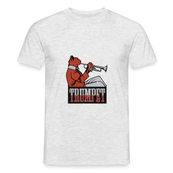 Trumpet cat pet cat trumpet gift idea - Men's T-Shirt - heather grey - Front - AI Model Male 178 dark (178cm)