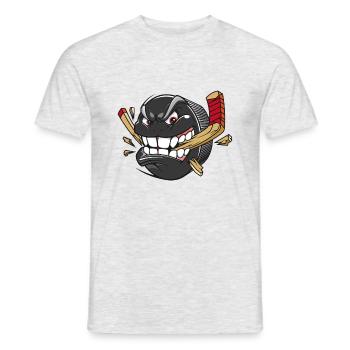 COLLES PUK DESIGN FÜR HOCKEYSPIELER BEIM HOCKEY - Männer T-Shirt - Grau meliert - Vorne - AI Model Male 178 dark (178cm)