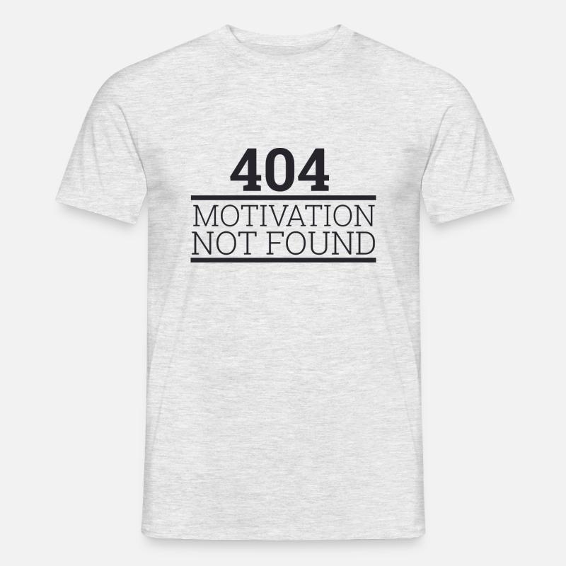 "404 Motivation not found" | Programmierer - Männer T-Shirt - Grau meliert