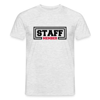 Staff Member Friends Team Staff Crew Logo - Men's T-Shirt - heather grey - Front - AI Model Male 178 dark (178cm)