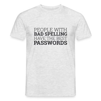 "People with bad spelling" | Password, Admin - Men's T-Shirt - heather grey - Front - AI Model Male 178 dark (178cm)
