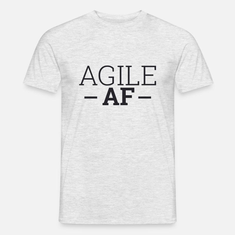 "Agile AF" | "Scrum Master" - Männer T-Shirt - Grau meliert