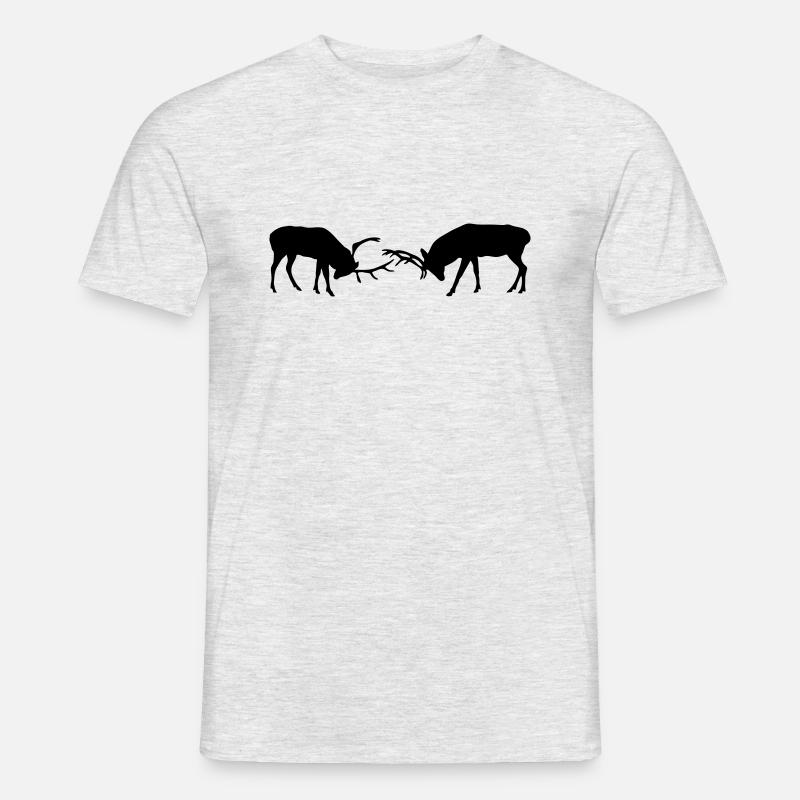 hirsch - geweih - jagd - jäger - Männer T-Shirt - Grau meliert