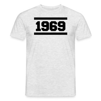 1969 - Men's T-Shirt - heather grey - Front - AI Model Male 178 dark (178cm)