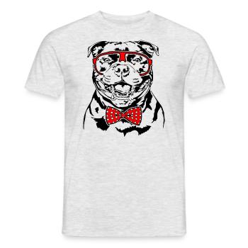 STAFFORDSHIRE BULL TERRIER Lunettes Chiens Wilsigns - T-shirt homme - gris chiné - Devant - AI Model Male 178 dark (178cm)