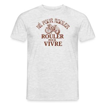 Ne pour rouler, motards Quad, Stunt, Moto, Vélo - T-shirt homme - gris chiné - Devant - AI Model Male 178 dark (178cm)