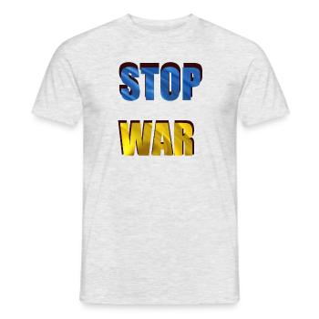 STOP À LA GUERRE - T-shirt homme - gris chiné - Devant - AI Model Male 178 dark (178cm)