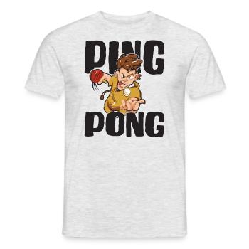 Tennis de table Ping-pong Tenue De tennis de table Joueur de tennis de table - T-shirt homme - gris chiné - Devant - AI Model Male 178 dark (178cm)