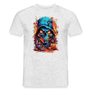 Halloween Skull Blankovorlage 6.0 - Männer T-Shirt - Grau meliert - Vorne - AI Model Male 178 dark (178cm)