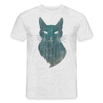 Motif de chat mystique - T-shirt homme - gris chiné - Devant - AI Model Male 178 dark (178cm)