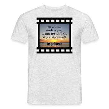 cinema hier3 - T-shirt homme - gris chiné - Devant - AI Model Male 178 dark (178cm)