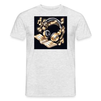 Gold music headphones - Men's T-Shirt - heather grey - Front - AI Model Male 178 dark (178cm)