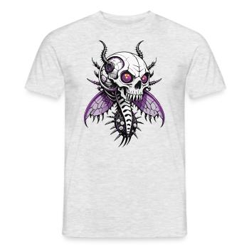 Butterfly Skull // Totenkopf Schmetterling FS0073 - Männer T-Shirt - Grau meliert - Vorne - AI Model Male 178 dark (178cm)