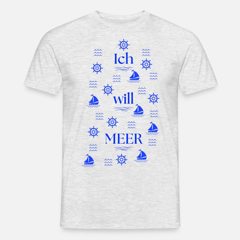 ICH WILL MEER - Mænd T-shirt - grå meleret