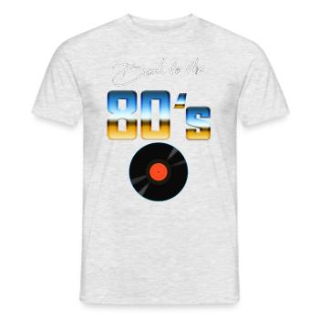Retro 80er Jahre Kostüm - Männer T-Shirt - Grau meliert - Vorne - AI Model Male 178 dark (178cm)