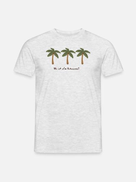 Wo ist die Kokosnuss - Männer T-Shirt - Grau meliert