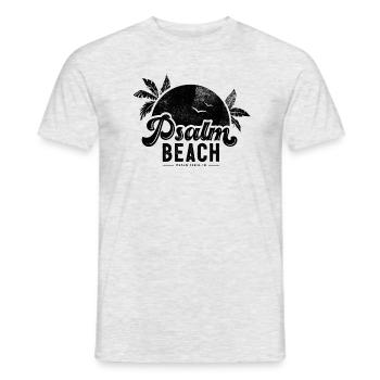 Psalm Beach (4) - streetwear chrétien noir - T-shirt homme - gris chiné - Devant - AI Model Male 178 dark (178cm)