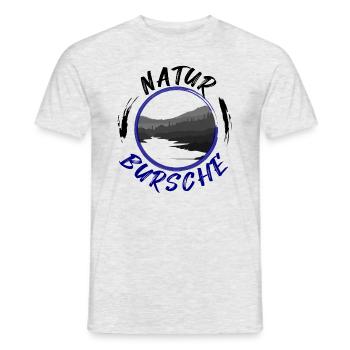 Naturbursche - Outdoor Geschenk - Männer T-Shirt - Grau meliert - Vorne - AI Model Male 178 dark (178cm)