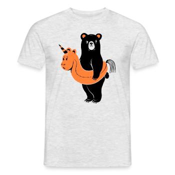 Ours d’été - T-shirt homme - gris chiné - Devant - AI Model Male 178 dark (178cm)