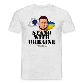 Massachusetts Ukraine - T-shirt homme - gris chiné - Devant - AI Model Male 178 dark (178cm)
