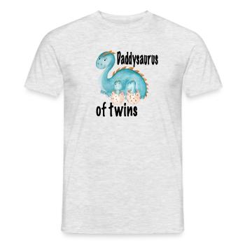 Dad of twins, daddysaurus of twins - Men's T-Shirt - heather grey - Front - AI Model Male 178 dark (178cm)