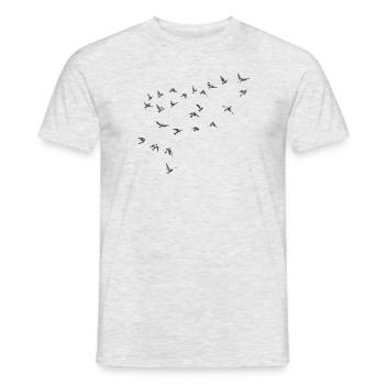 Oiseaux dessinés à la main - T-shirt homme - gris chiné - Devant - AI Model Male 178 dark (178cm)
