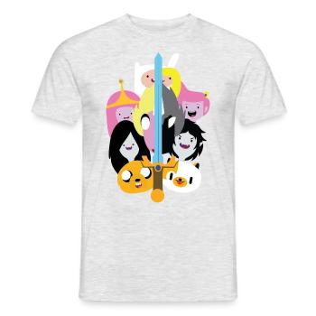 Adventure Time Mit Finn Und Jake Gruppe Schwert - Männer T-Shirt - Grau meliert - Vorne - AI Model Male 178 dark (178cm)