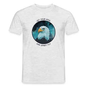 visual eagle "let your soul and spirit fly" - Men's T-Shirt - heather grey - Front - AI Model Male 178 dark (178cm)