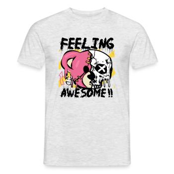 Se sentir génial - Conception de crâne d’ours - T-shirt homme - gris chiné - Devant - AI Model Male 178 dark (178cm)