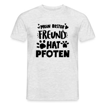 Mein bester Freund hat Pfoten Katzen Katzenbesitze - Männer T-Shirt - Grau meliert - Vorne - AI Model Male 178 dark (178cm)
