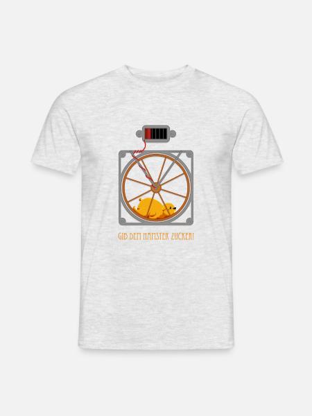 Gib dem Hamster Zucker! - Männer T-Shirt - Grau meliert