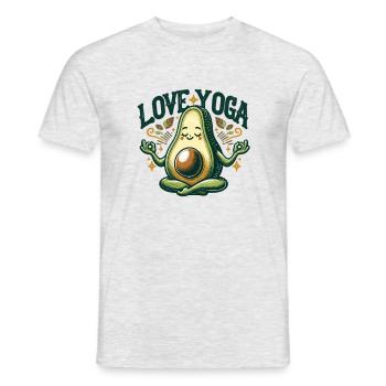 Liebe Love Yoga Avocado - Men's T-Shirt - heather grey - Front - AI Model Male 178 dark (178cm)