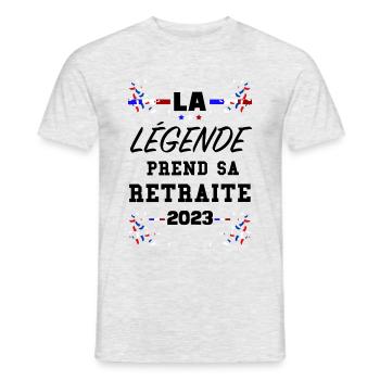 La Légende En Retraite 2023 - T-shirt homme - gris chiné - Devant - AI Model Male 178 dark (178cm)