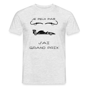 Je veux pas j'ai compris humour pilote circuit - T-shirt homme - gris chiné - Devant - AI Model Male 178 dark (178cm)