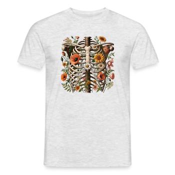 Brustkorb mit Blumen - Männer T-Shirt - Grau meliert - Vorne - AI Model Male 178 dark (178cm)