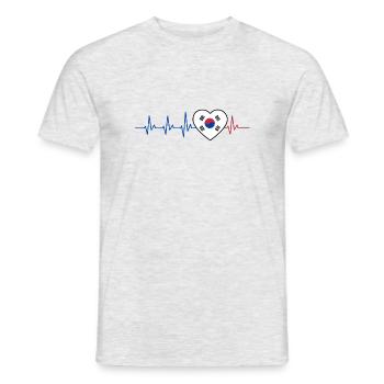 COUP DE COEUR CORÉE ECG DRAPEAU CADEAU - T-shirt homme - gris chiné - Devant - AI Model Male 178 dark (178cm)
