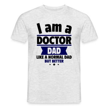 Papa Docteur : Cadeau pour la fête des pères - T-shirt homme - gris chiné - Devant - AI Model Male 178 dark (178cm)