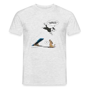 Border collie / Agilität des Hundes - Männer T-Shirt - Grau meliert - Vorne - AI Model Male 178 dark (178cm)