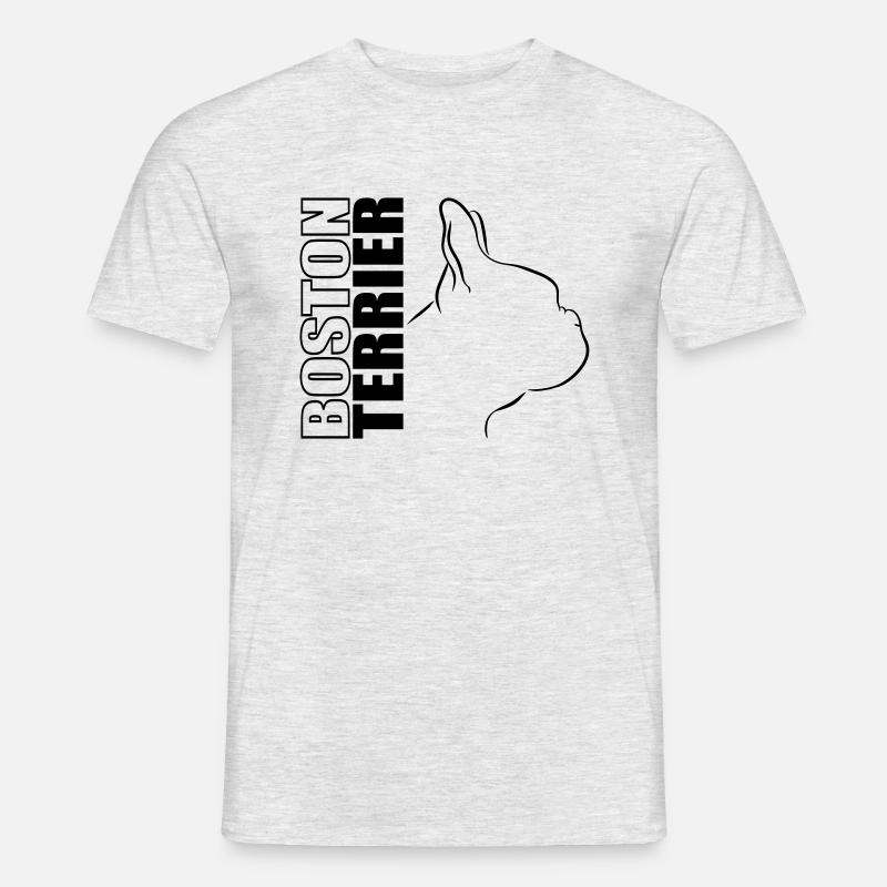BOSTON TERRIER PROFIL WILSIGNS - T-shirt homme - gris chiné