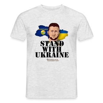 Ukraine Montana Design - Männer T-Shirt - Grau meliert - Vorne - AI Model Male 178 dark (178cm)