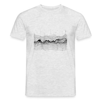 Surreal minimalist mountain landscape in black - Men's T-Shirt - heather grey - Front - AI Model Male 178 dark (178cm)