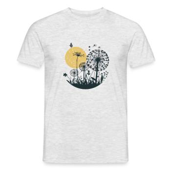 Beau pissenlit, motif de pissenlit - abstrait - T-shirt homme - gris chiné - Devant - AI Model Male 178 dark (178cm)