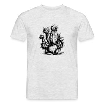 Cooles Kaktus Motiv in schwarz - Männer T-Shirt - Grau meliert - Vorne - AI Model Male 178 dark (178cm)