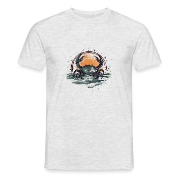 Crabe bleu, crabe au style rétro - T-shirt homme - gris chiné - Devant - AI Model Male 178 dark (178cm)