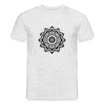 Yogi, Prana Mandala in schwarz - Männer T-Shirt - Grau meliert - Vorne - AI Model Male 178 dark (178cm)