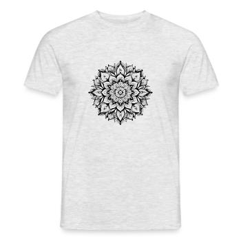 Yogi, Prana Mandala in black - Men's T-Shirt - heather grey - Front - AI Model Male 178 dark (178cm)
