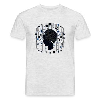 Gehirn Strukturen - Surreale Kunst - Männer T-Shirt - Grau meliert - Vorne - AI Model Male 178 dark (178cm)