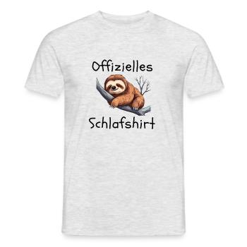 Offizielles Schlafshirt mit süßem Faultier - Männer T-Shirt - Grau meliert - Vorne - AI Model Male 178 dark (178cm)