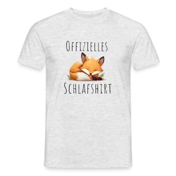 Offizielles Schlafshirt mit süßem Fuchs - Männer T-Shirt - Grau meliert - Vorne - AI Model Male 178 dark (178cm)